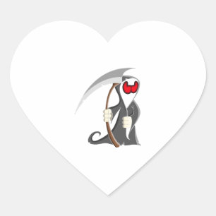 Sticker Cœur Squelette d'Halloween Décès