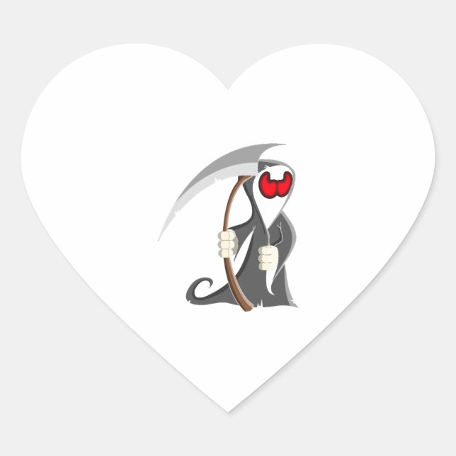 Sticker Cœur Squelette d'Halloween Décès (Devant)