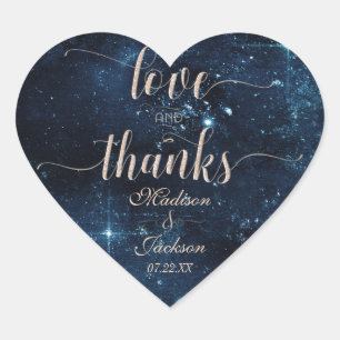 Sticker Cœur Star Sky Celestial Mariage Amour & Merci Favoriser