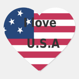Sticker Cœur Stars & Stripes & Love : A Patriotic USA Design