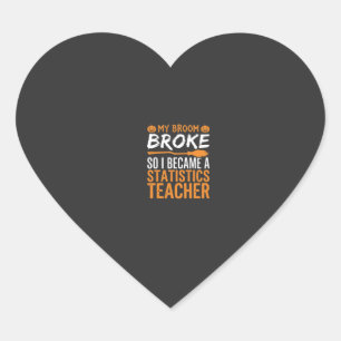 Sticker Cœur Statistiques drôles d'Halloween Professeur Concept