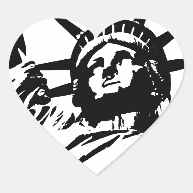 Sticker Cœur Statue de la Liberté (Devant)