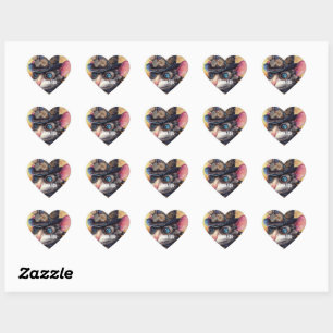 Sticker Cœur Steampunk Souris Capitaine Whiskerfield