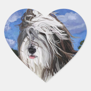 Sticker Cœur Stella, le chien des moutons anglais