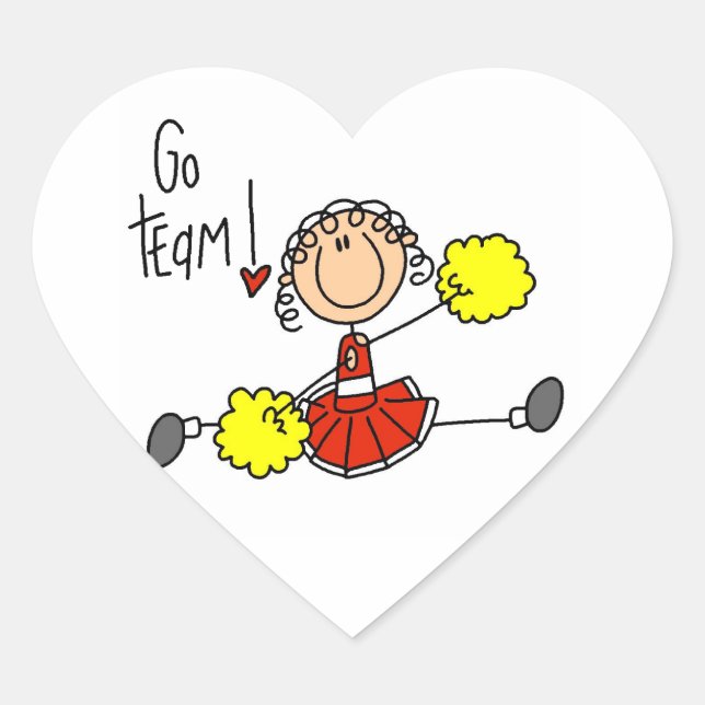 Sticker Cœur Stick rouge Pom-pom girl et cadeaux (Devant)