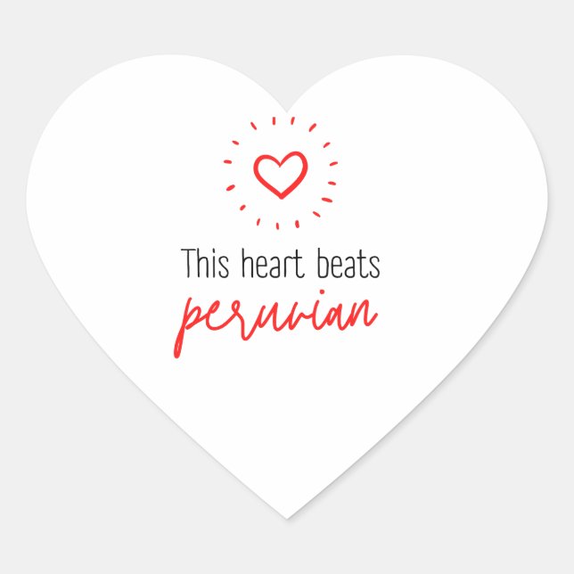 Sticker Cœur Sticker: This heart beats peruvian (Devant)