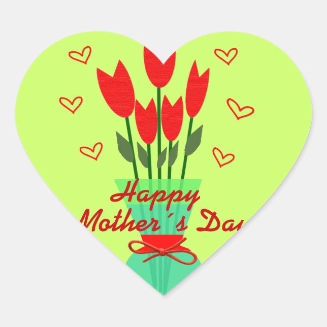 Sticker Cœur Stiker Heart to Mothers Day (Devant)