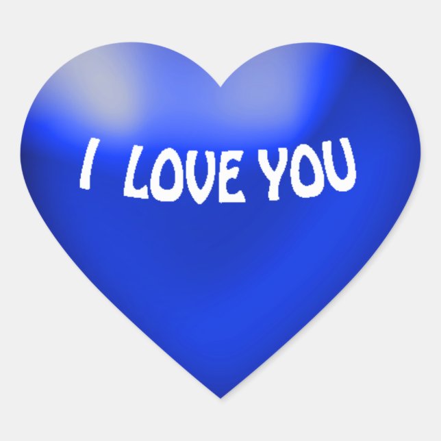 Sticker Coeur Style Balloon Bleu (Devant)