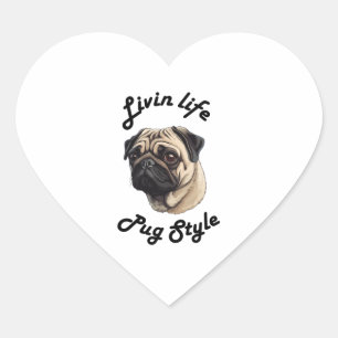 Sticker Cœur Style de vie carlin - Amant carlin Scoop