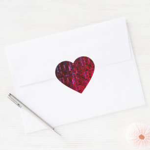 Sticker Cœur Style Disco Coeur de séquence rose Faux