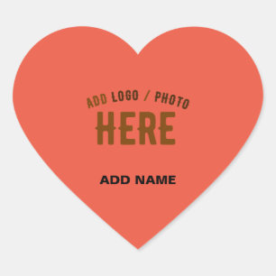 STICKER CŒUR STYLÉ MODERNE PERSONNALISÉ ROUGE TOMATE MARQUE VER