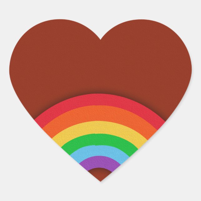 Sticker Cœur Style rétro Rainbow (Devant)