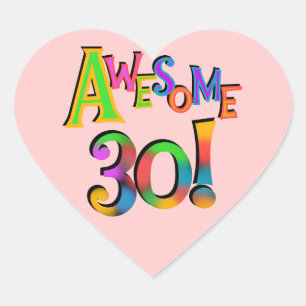 Sticker Cœur Super 30 T-shirts et cadeaux d'anniversaire