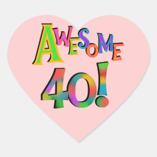 Sticker Cœur Super 40 T-shirts et cadeaux d'anniversaire