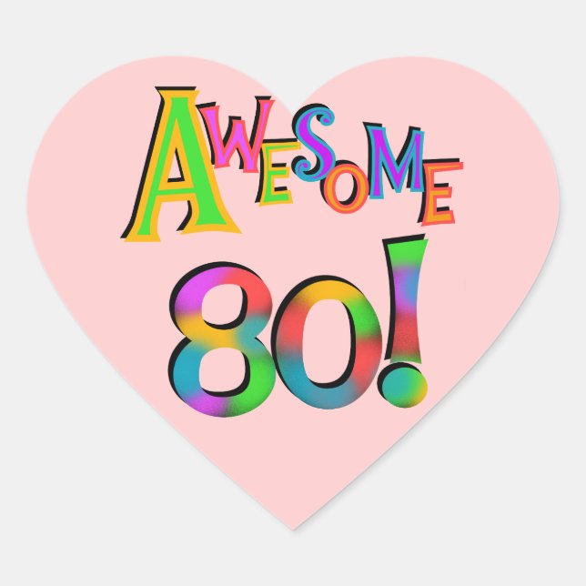 Sticker Cœur Super 80 T-shirts et cadeaux d'anniversaire (Devant)
