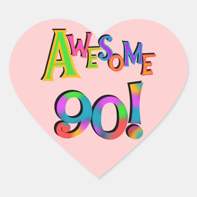 Sticker Cœur Super 90 T-shirts et Gifs Anniversaires (Devant)