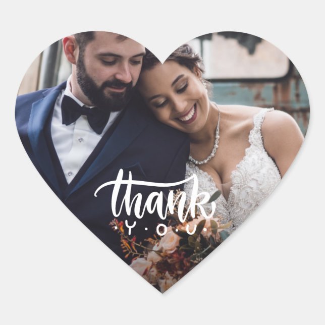 Sticker Cœur Sweet Heart Photo Mariage Favor Merci (Devant)