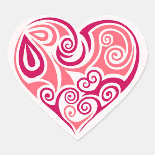 Sticker Cœur Symbole coeur de tatouage tribal rose girly amour 