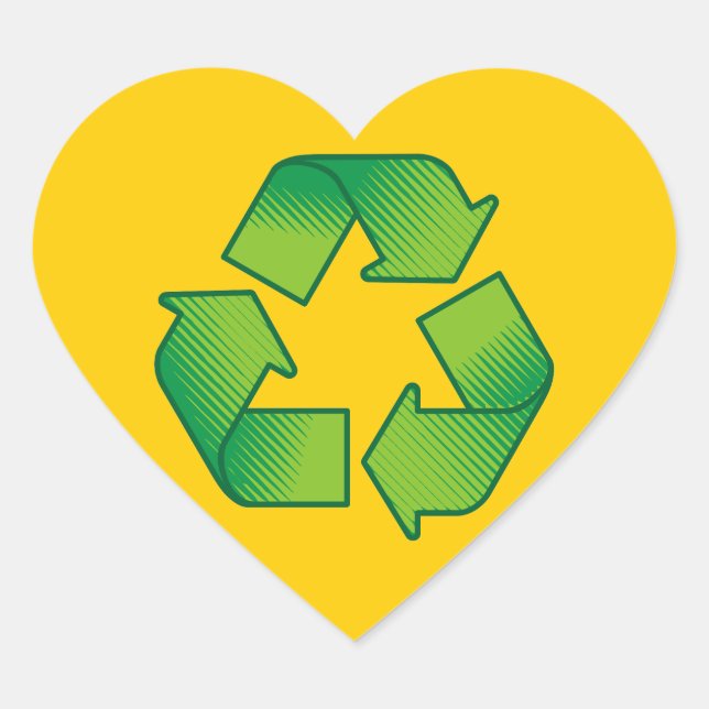 Sticker Cœur Symbole de recyclage (Devant)
