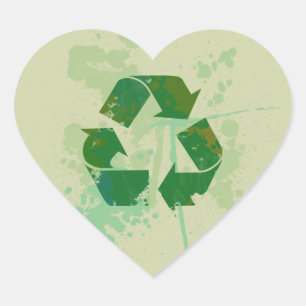 Sticker Cœur Symbole de recyclage