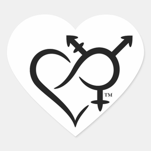 Sticker Cœur Symbole d'inclusion et d'amour (Devant)