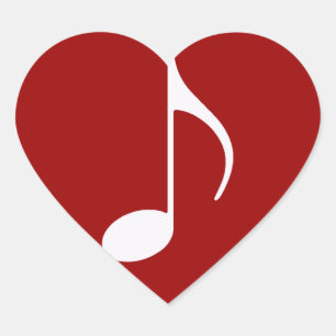 Sticker Cœur symbole graphique de note musicale