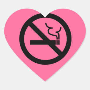 Sticker Cœur Symbole non-fumeurs
