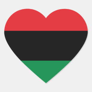 Sticker Cœur Symbole panafricain du drapeau et de l'union / fan