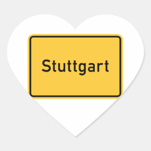 Sticker Cœur Symbole routier de Stuttgart, Allemagne