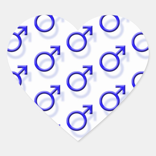 Sticker Cœur Symbole sexuel masculin (Devant)