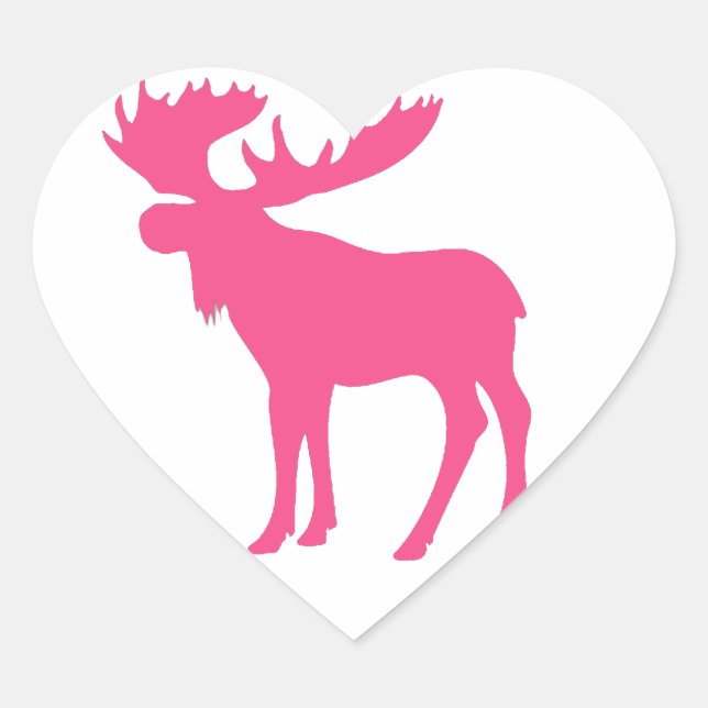 Sticker Cœur Symbole simple d'orignal rose (Devant)