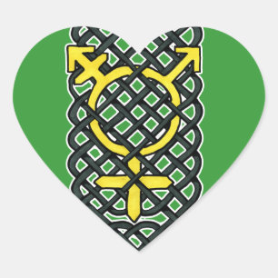 Sticker Cœur Symbole transgenre celtique Jaune