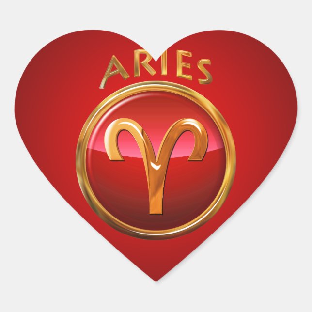 Sticker Cœur SYMBOLE Zodiaque Aries (Devant)