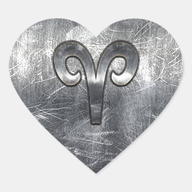 Sticker Cœur SYMBOLE Zodiaque Aries Style industriel (Devant)