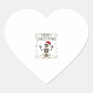Sticker Cœur T-shirt de Noël gothique crâne moche rock