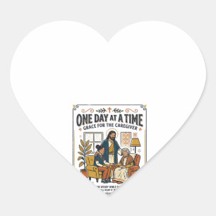 Sticker Cœur T-shirt graphique Jésus Soignant Parents Âgés Chri