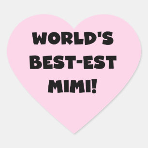 Sticker Cœur T-shirts et cadeau noirs des textes Mimi du