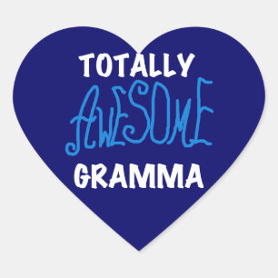Sticker Cœur T-shirts et cadeaux bleu Gramma absolument géniaux