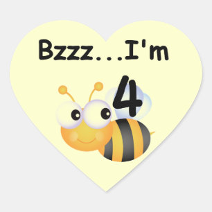 Sticker Cœur T-shirts et cadeaux Buzz Bumblebee 4e anniversaire