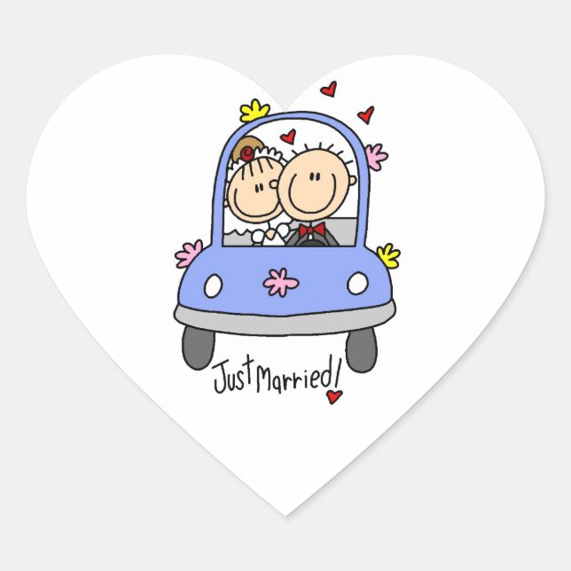 Sticker Cœur T-shirts et cadeaux de mariée mariée et de chambre (Devant)