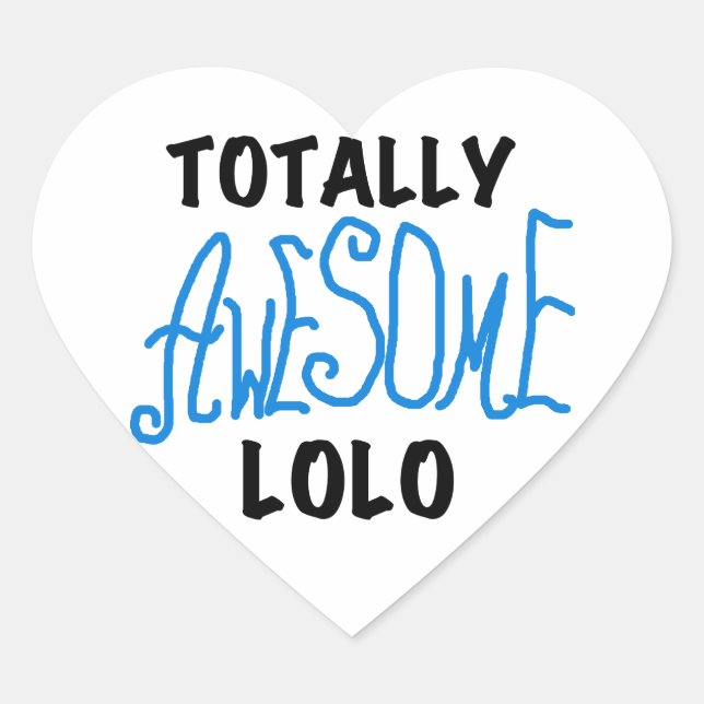 Sticker Cœur T-shirts et cadeaux Lolo bleu absolument géniaux (Devant)