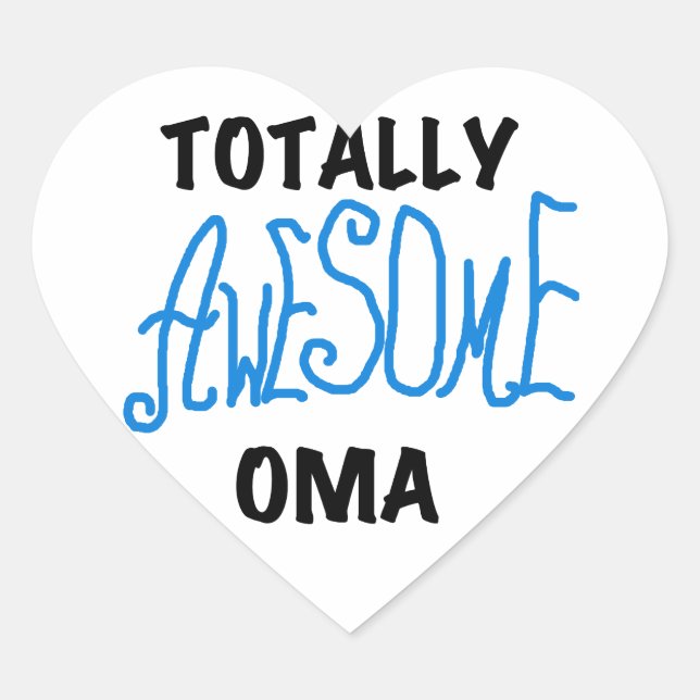 Sticker Cœur T-shirts et cadeaux Oma Blue totalement géniaux (Devant)