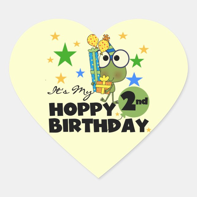 Sticker Cœur T-shirts et cadeaux pour le 2e anniversaire de la  (Devant)