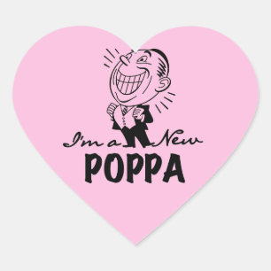 Sticker Cœur T-shirts et cadeaux Smiling New Poppa