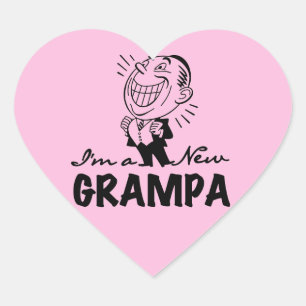 Sticker Cœur T-shirts et cadeaux souriants New Grampa