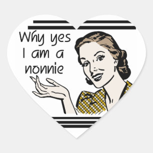Sticker Cœur T-shirts et GIfts Retro Nonnie