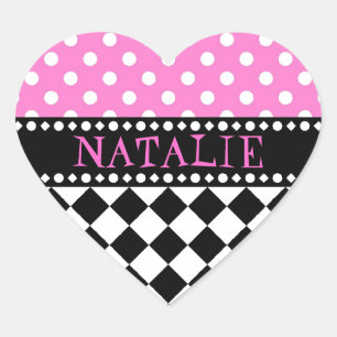 Sticker Cœur Tableau de bord rose