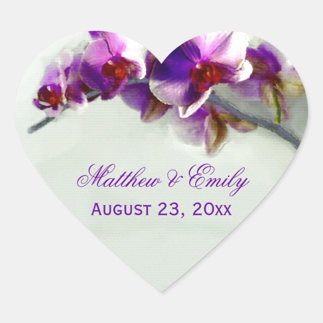Sticker Cœur Tableau radiant orchidée (Devant)