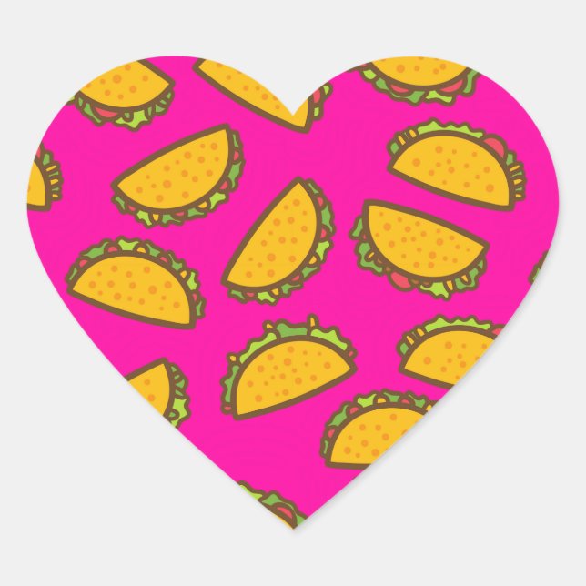 Sticker Cœur tacos roses (Devant)