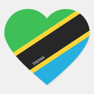 Sticker Cœur Tanzanie Drapeau magnifique patriotique